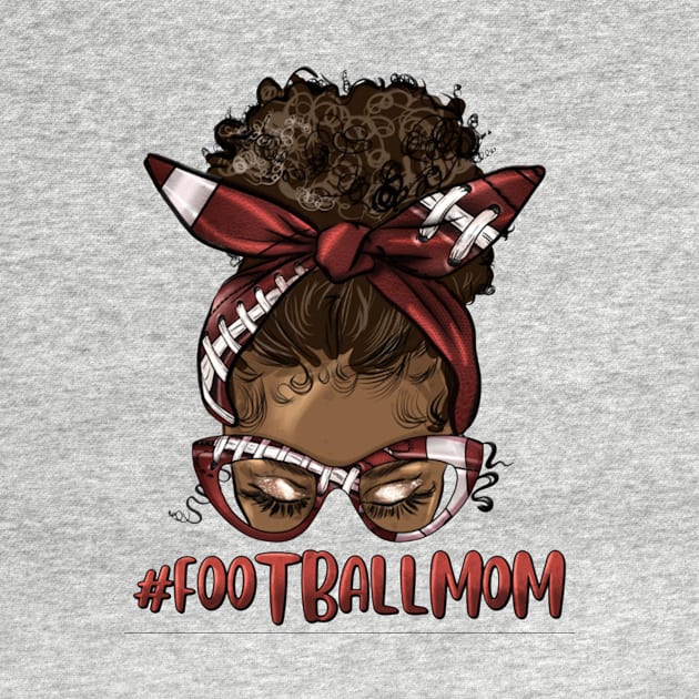 Afro Messy Bun Football Mom by Jenna Lyannion